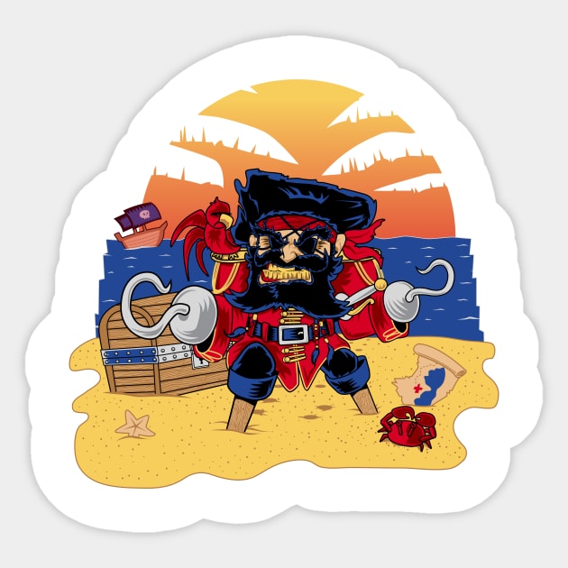 Lucky the Pirate Sticker by nickv47